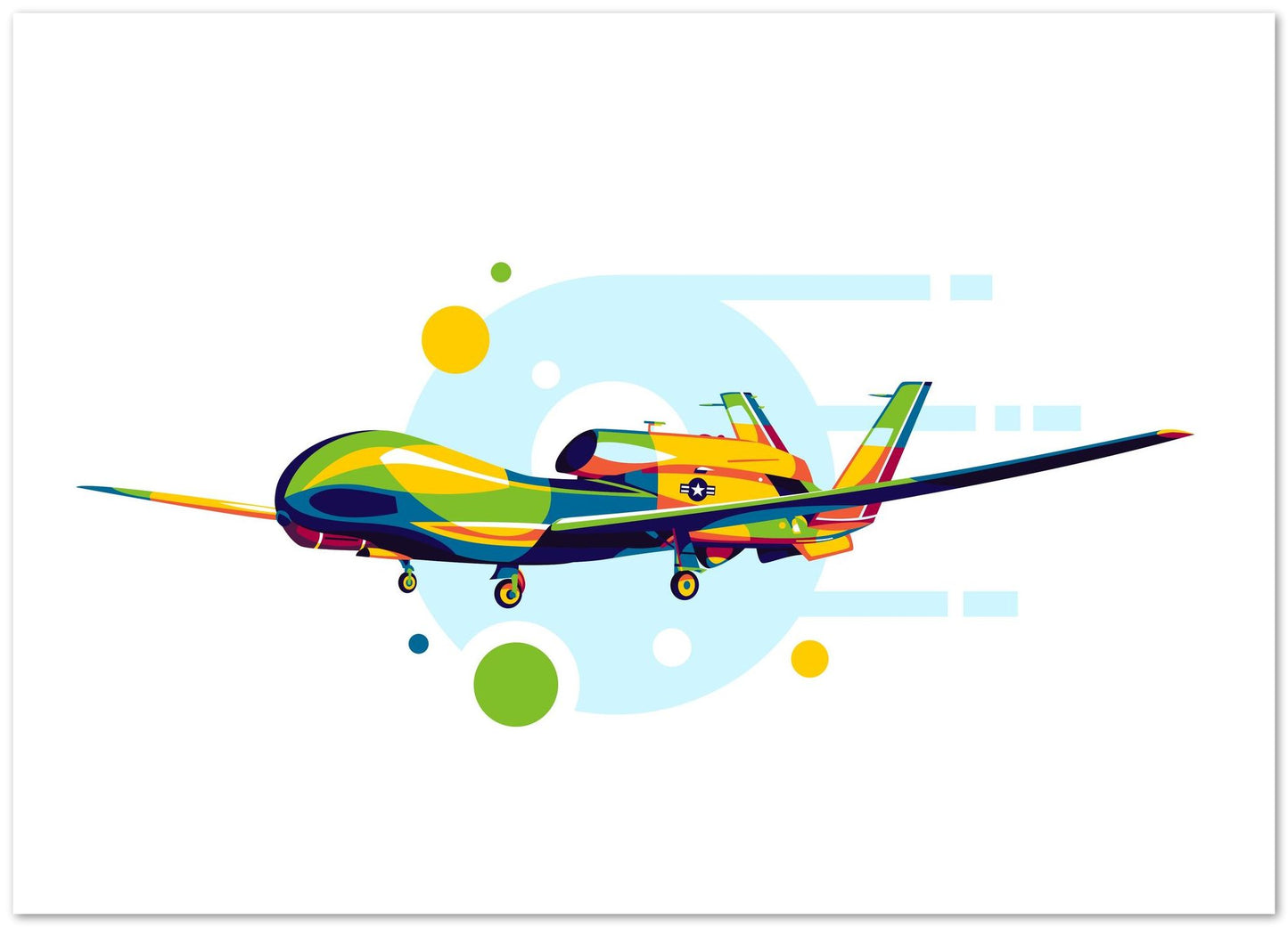 RQ-4 Global Hawk in Pop Art Illustration - @lintank_popart