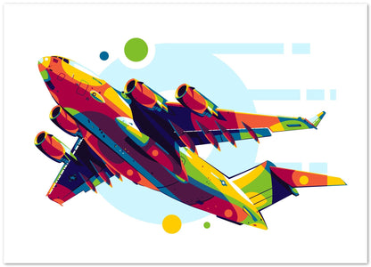 C-17 Globemaster III in Pop Art Illustration - @lintank_popart