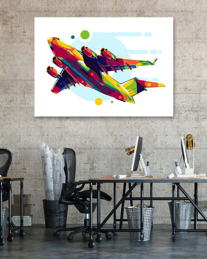 C-17 Globemaster III in Pop Art Illustration - @lintank_popart