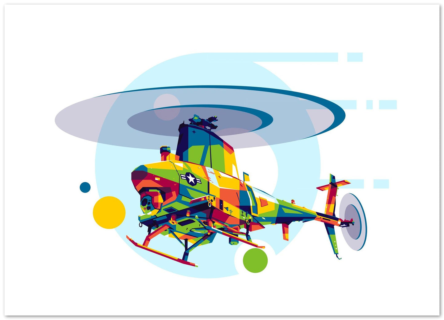 MQ-8 Fire Scout in Pop Art Illustration - @lintank_popart