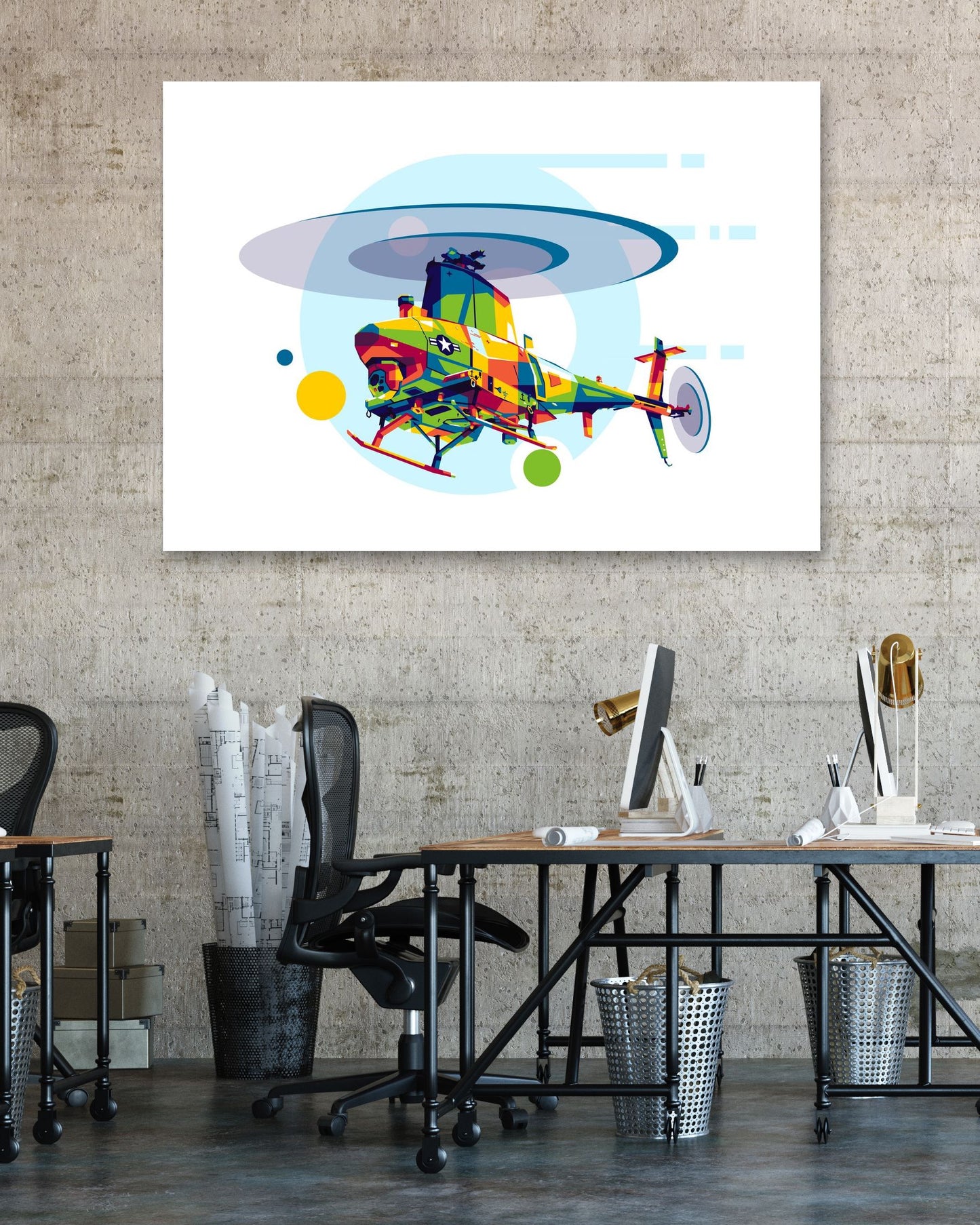 MQ-8 Fire Scout in Pop Art Illustration - @lintank_popart