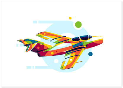 MiG-15 in Pop Art Illustration - @lintank_popart