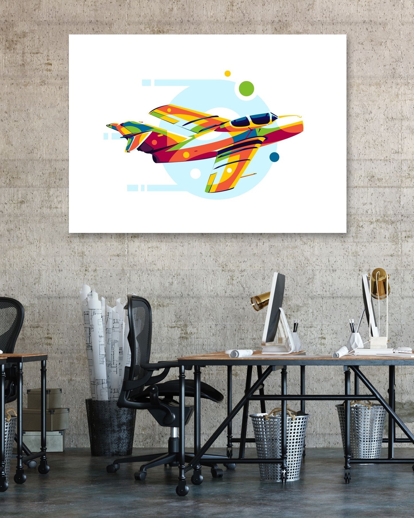 MiG-15 in Pop Art Illustration - @lintank_popart