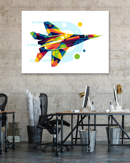 MiG-29A in Pop Art Illustration - @lintank_popart