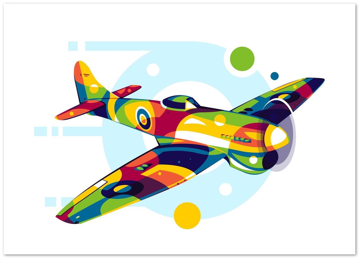 Hawker Tempest in Pop Art Illustration - @lintank_popart