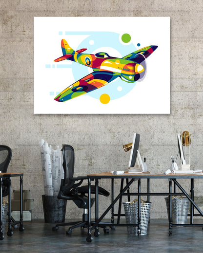 Hawker Tempest in Pop Art Illustration - @lintank_popart