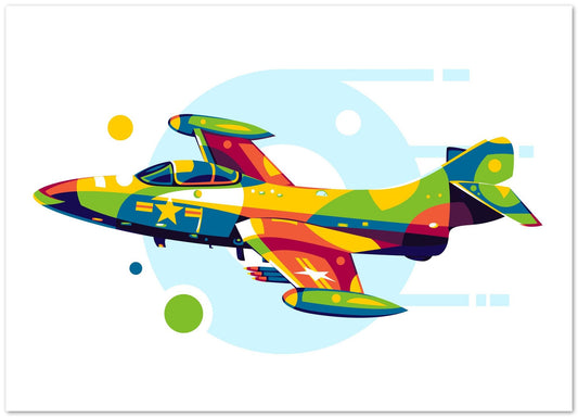 F9F-2 Panther in Pop Art Illustration - @lintank_popart