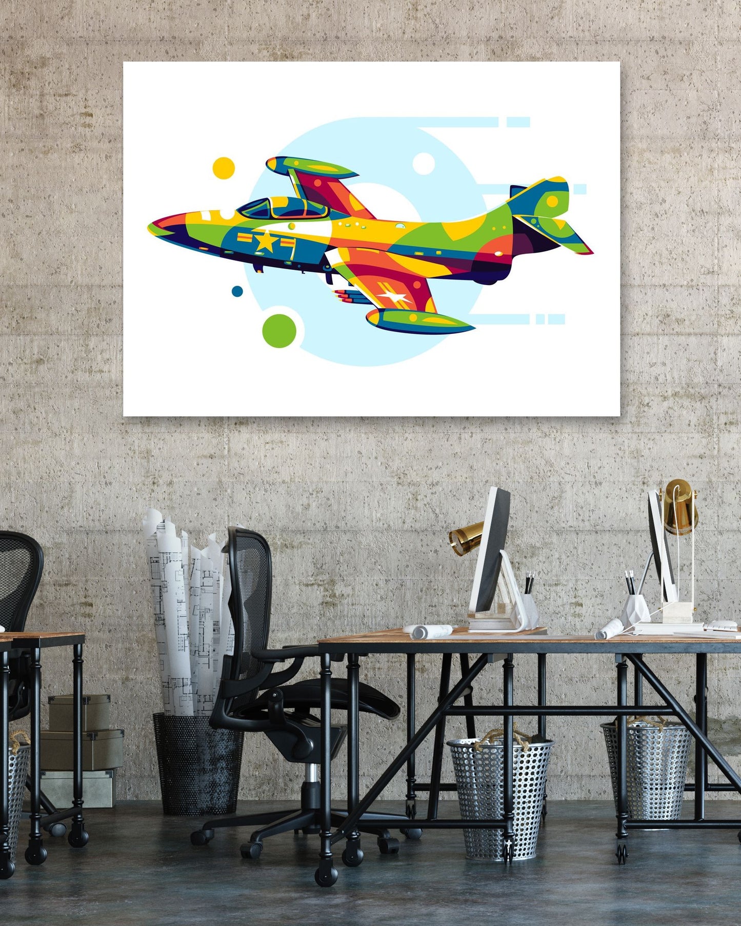 F9F-2 Panther in Pop Art Illustration - @lintank_popart