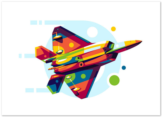 F-22 Raptor Backside in Pop Art Illustration - @lintank_popart