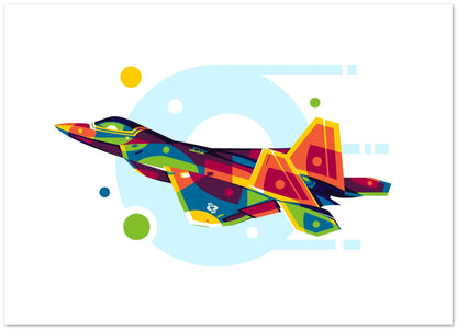 F-22 Raptor in Pop Art Illustration - @lintank_popart