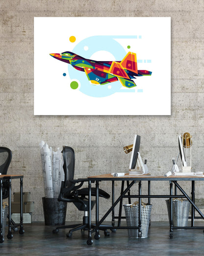 F-22 Raptor in Pop Art Illustration - @lintank_popart