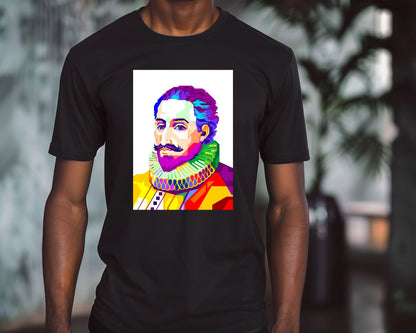 Miguel de Cervantes in Colorful with White Background - @WPAPbyiant