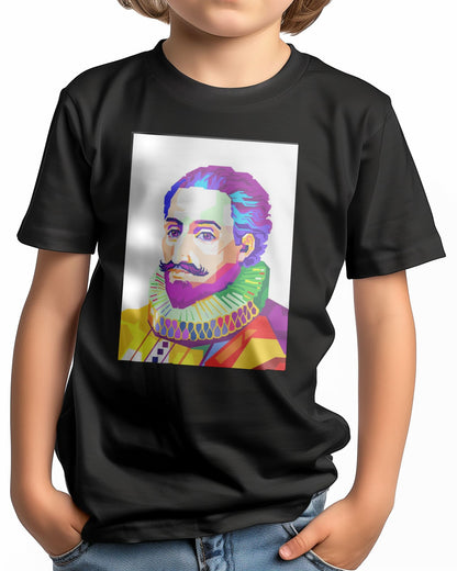 Miguel de Cervantes in Colorful with White Background - @WPAPbyiant