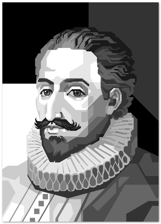 Miguel de Cervantes in Greyscale - @WPAPbyiant