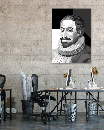 Miguel de Cervantes in Greyscale - @WPAPbyiant