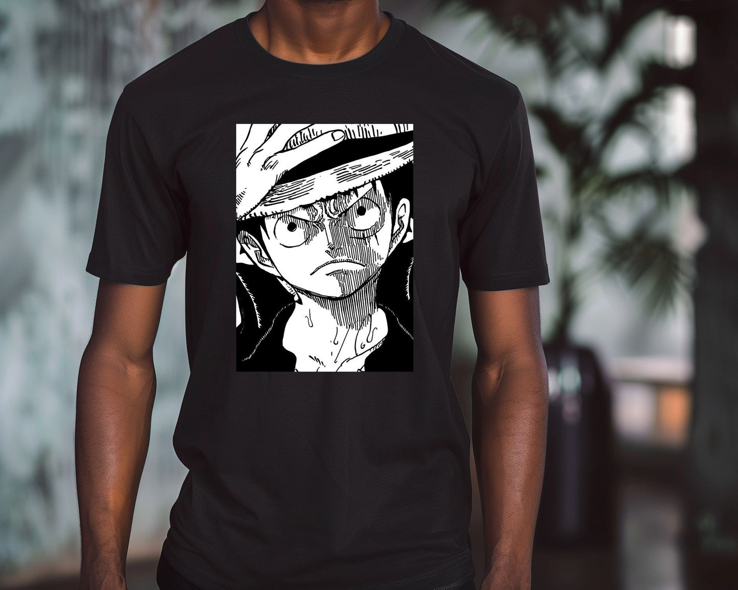 Monkey d.luffy line black white - @SNEAKHEAD