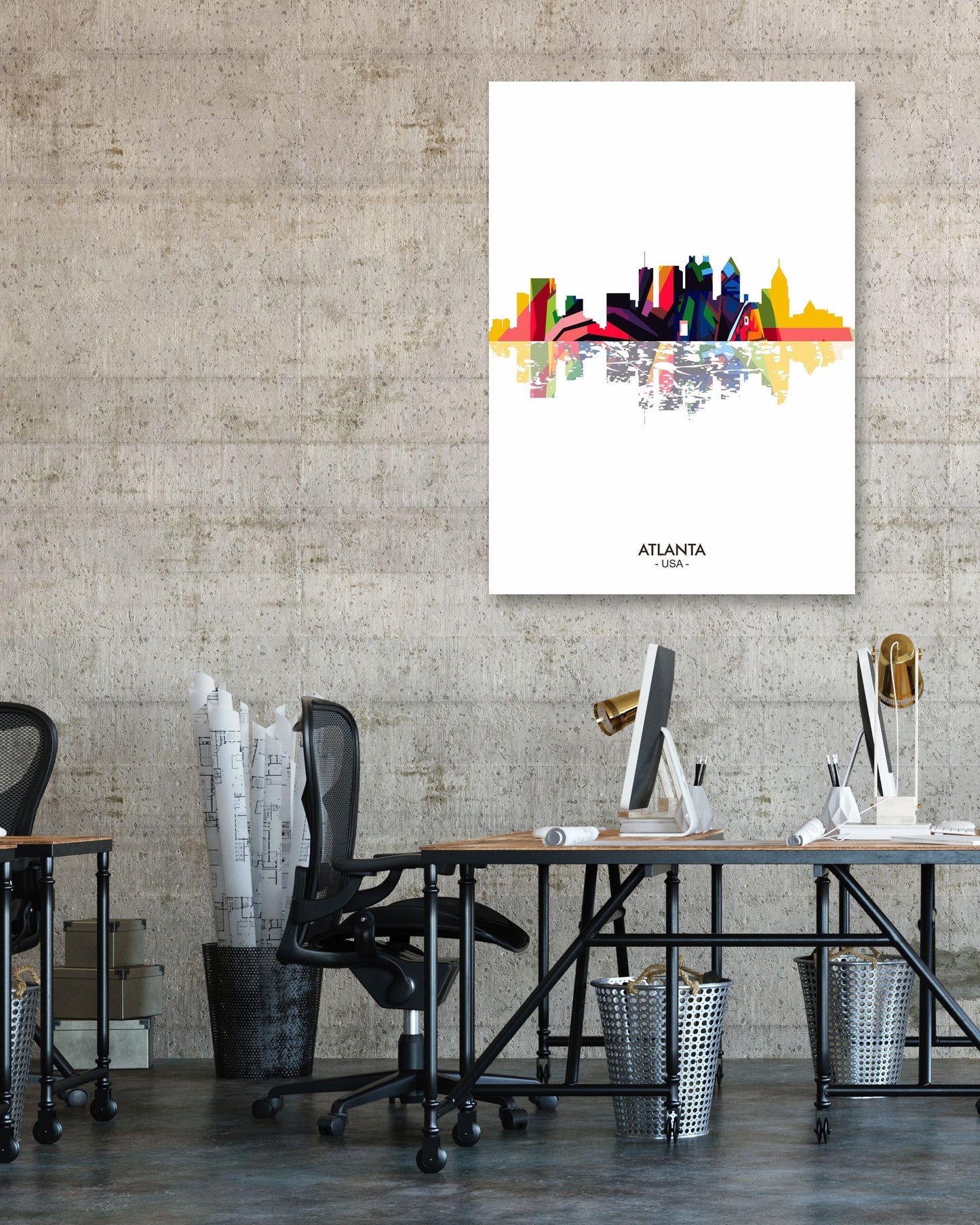 Atlanta USA Skyline - @ziartzposter