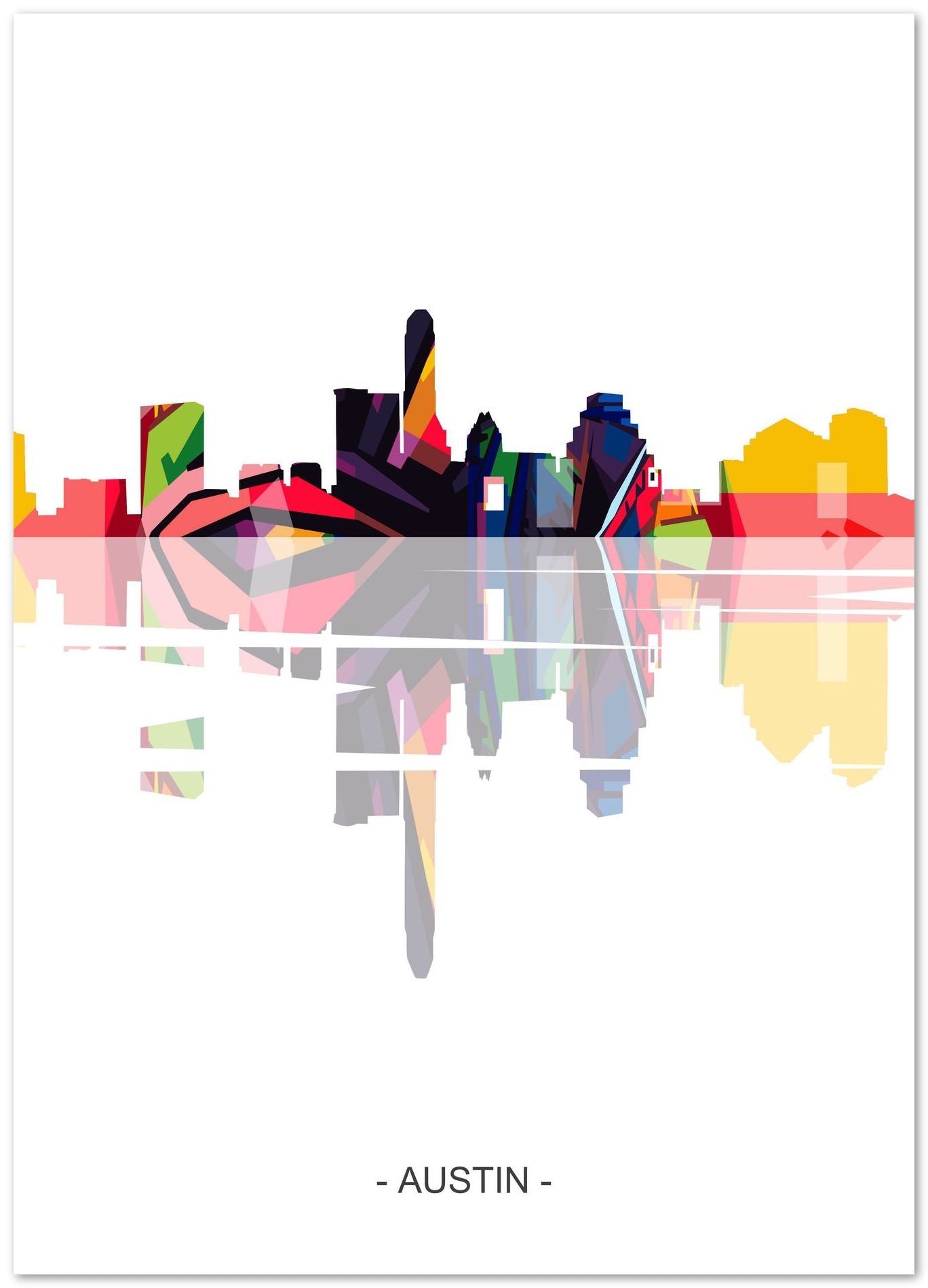 AUSTIN Skyline - @ziartzposter