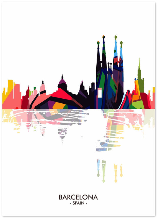 BARCELONA SPAIN Skyline - @ziartzposter