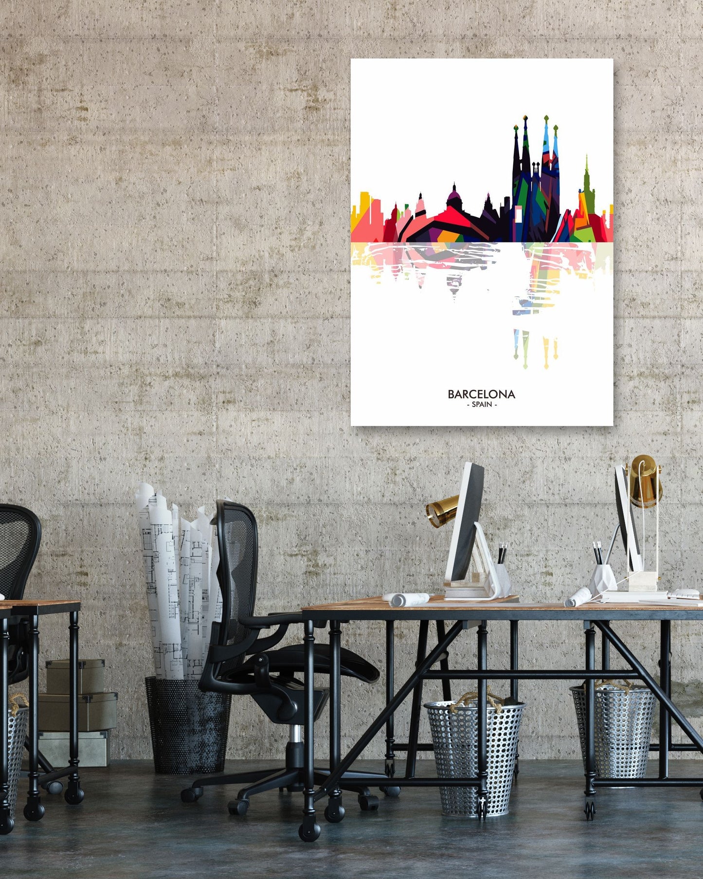 BARCELONA SPAIN Skyline - @ziartzposter