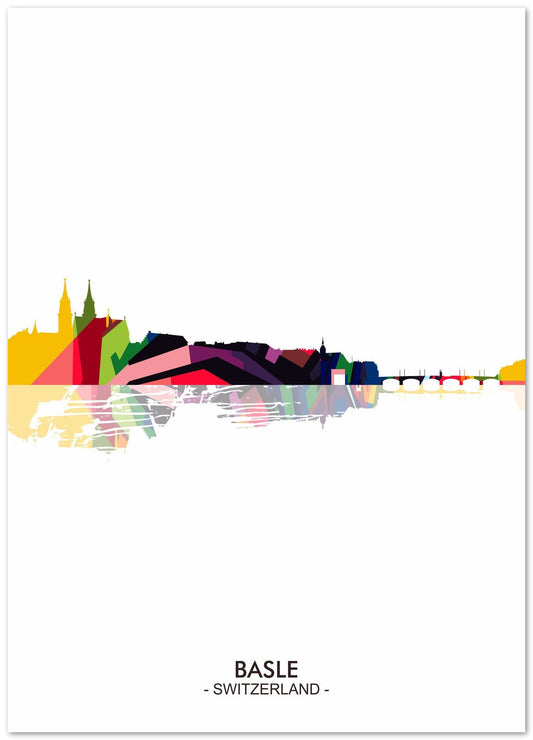 BASLE SWITZERLAND SKYLINE - @ziartzposter