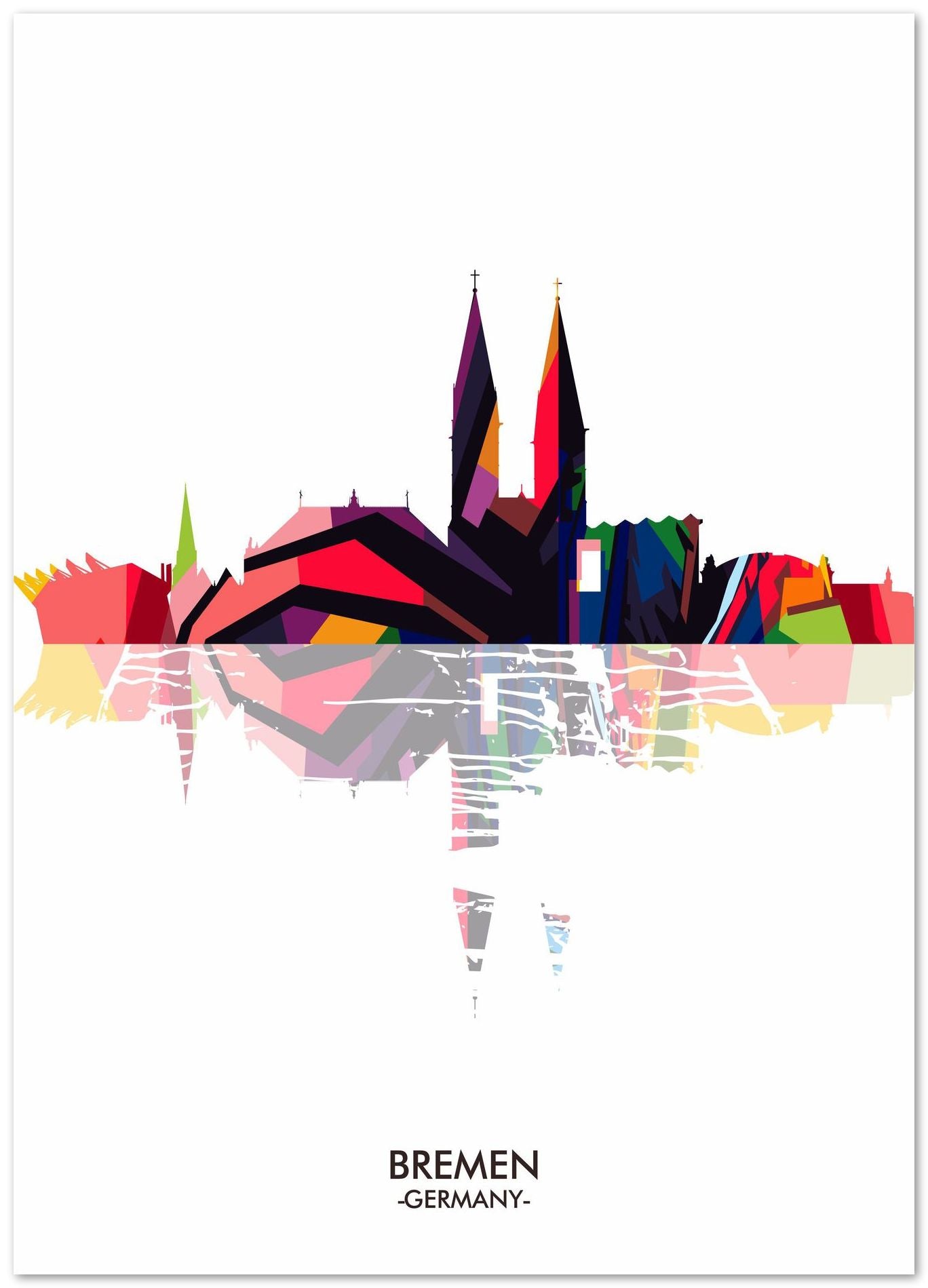 BREMEN GERMANY skyline city - @ziartzposter