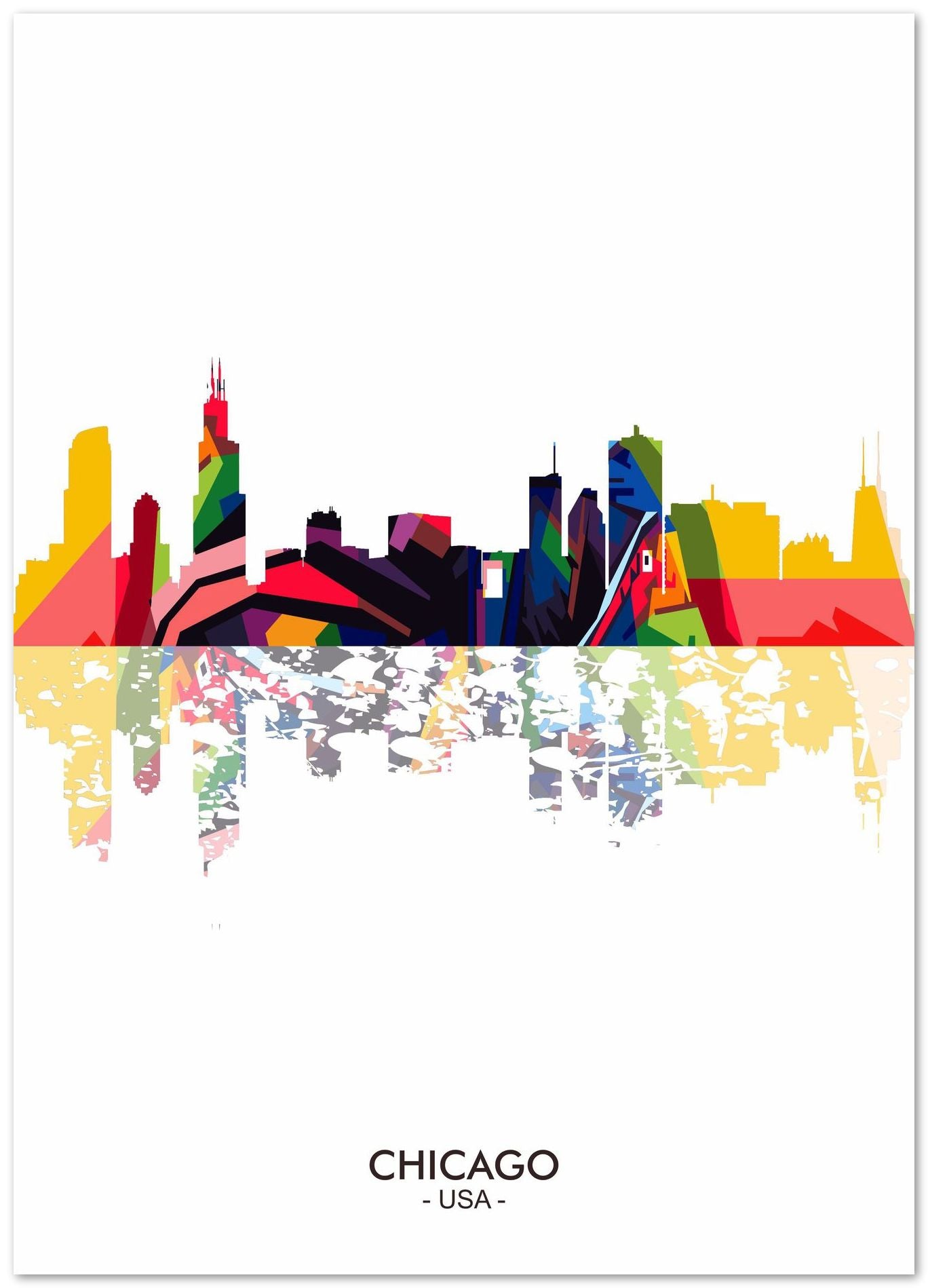 Chicago USA Skyline City - @ziartzposter