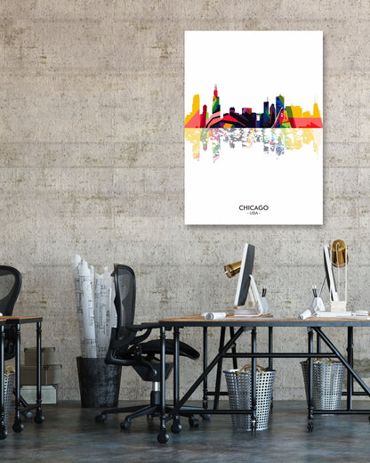 Chicago USA Skyline City - @ziartzposter