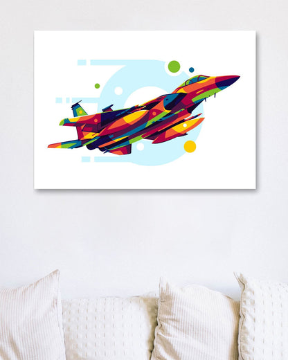 F-15C Eagle in Pop Art Illustration - @lintank_popart