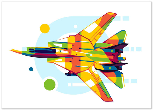 F-14 Tomcat in Pop Art Illustration - @lintank_popart