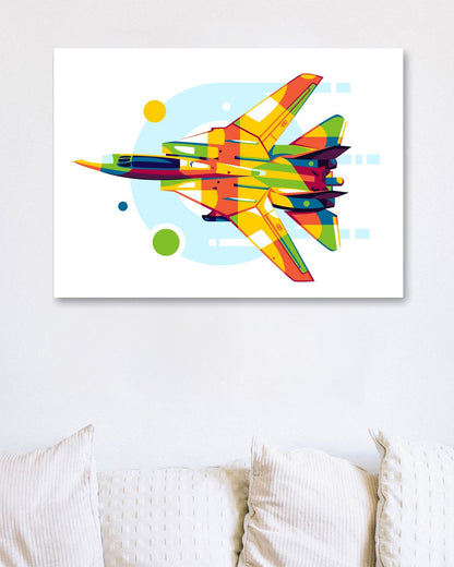 F-14 Tomcat in Pop Art Illustration - @lintank_popart