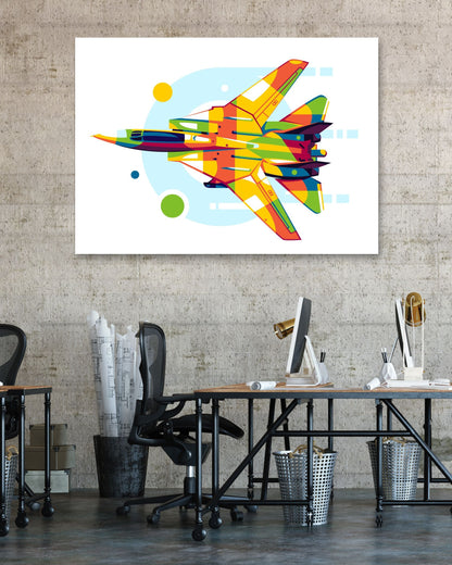 F-14 Tomcat in Pop Art Illustration - @lintank_popart