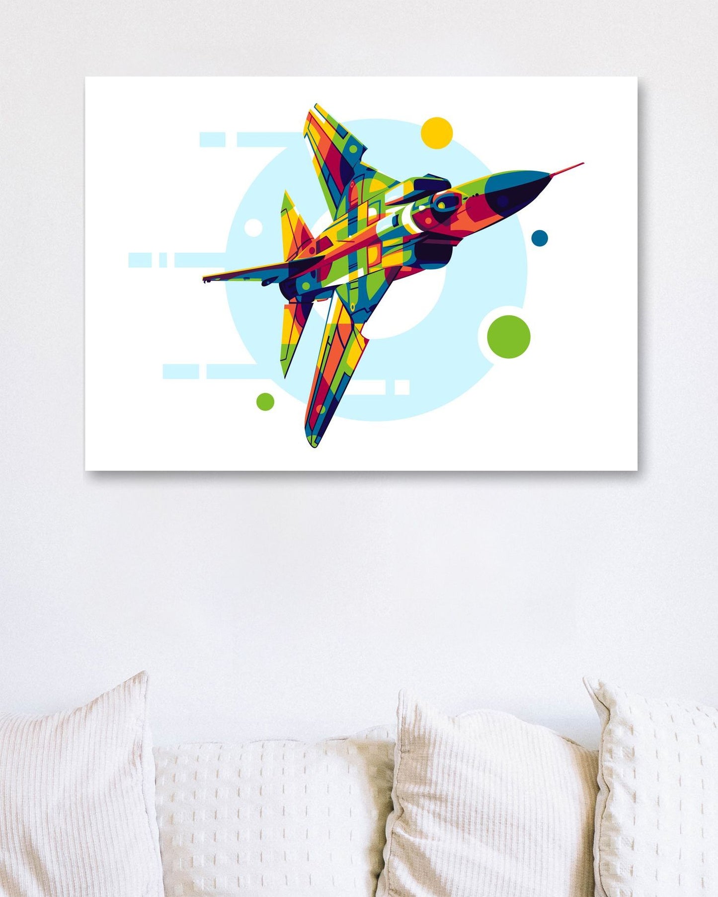 MiG-23 Flying Jet in Pop Art Illustration - @lintank_popart