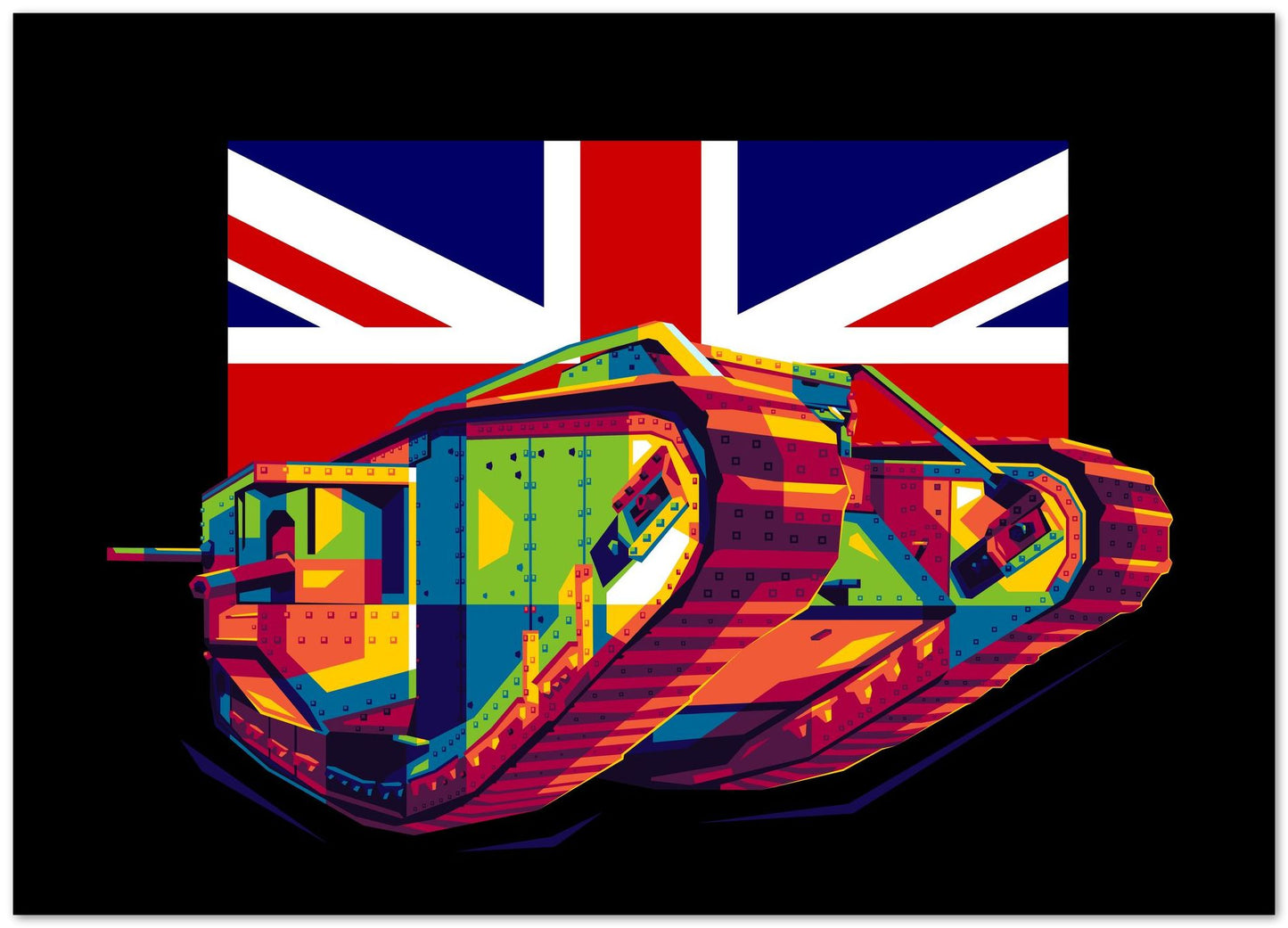 Mark IV Tank in WPAP Illustration - @lintank_popart