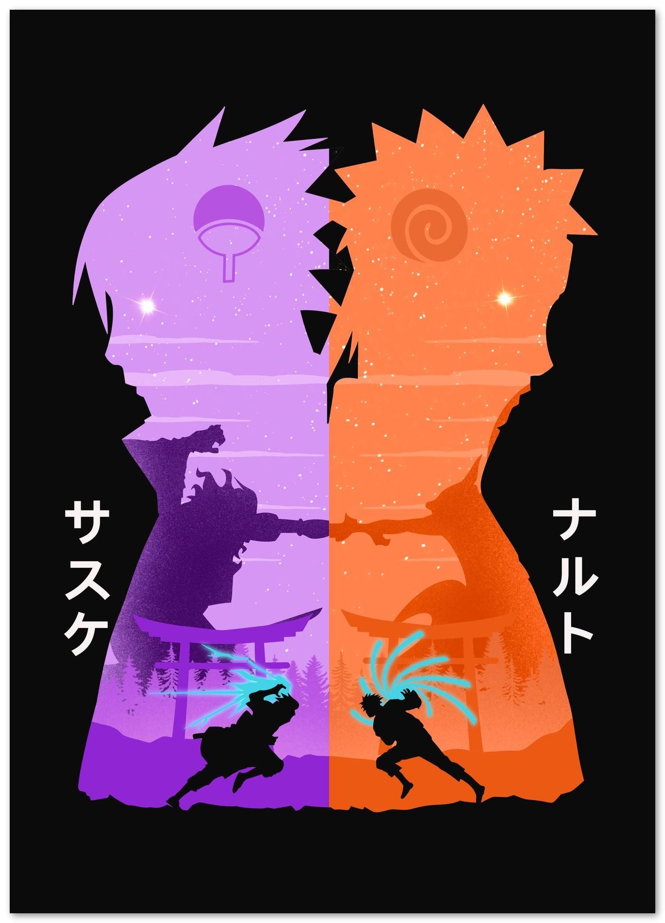 Minimalist Naruto vs Sasuke - @MyKido