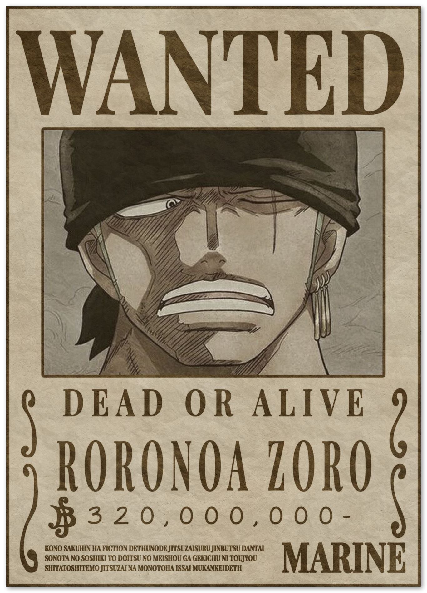 Roronoa Zoro Bounty - @ZakeDjelevic