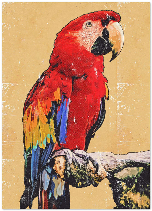 Red Scarlet Macaw Painting - @ColorizeStudio
