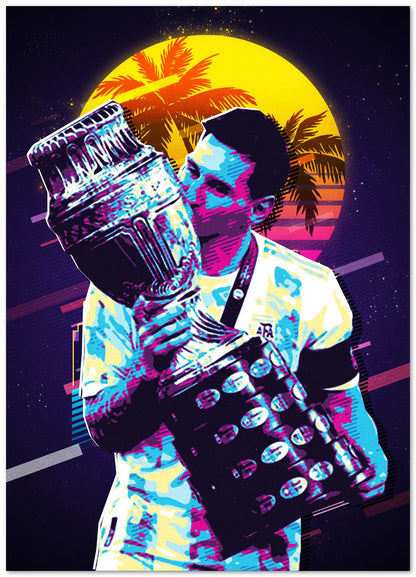 Lionel Messi Retro Art Illustration - @ColorizeStudio