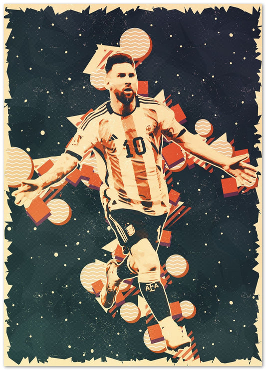 Leo Messi Celebration Vintage Art - @ColorizeStudio