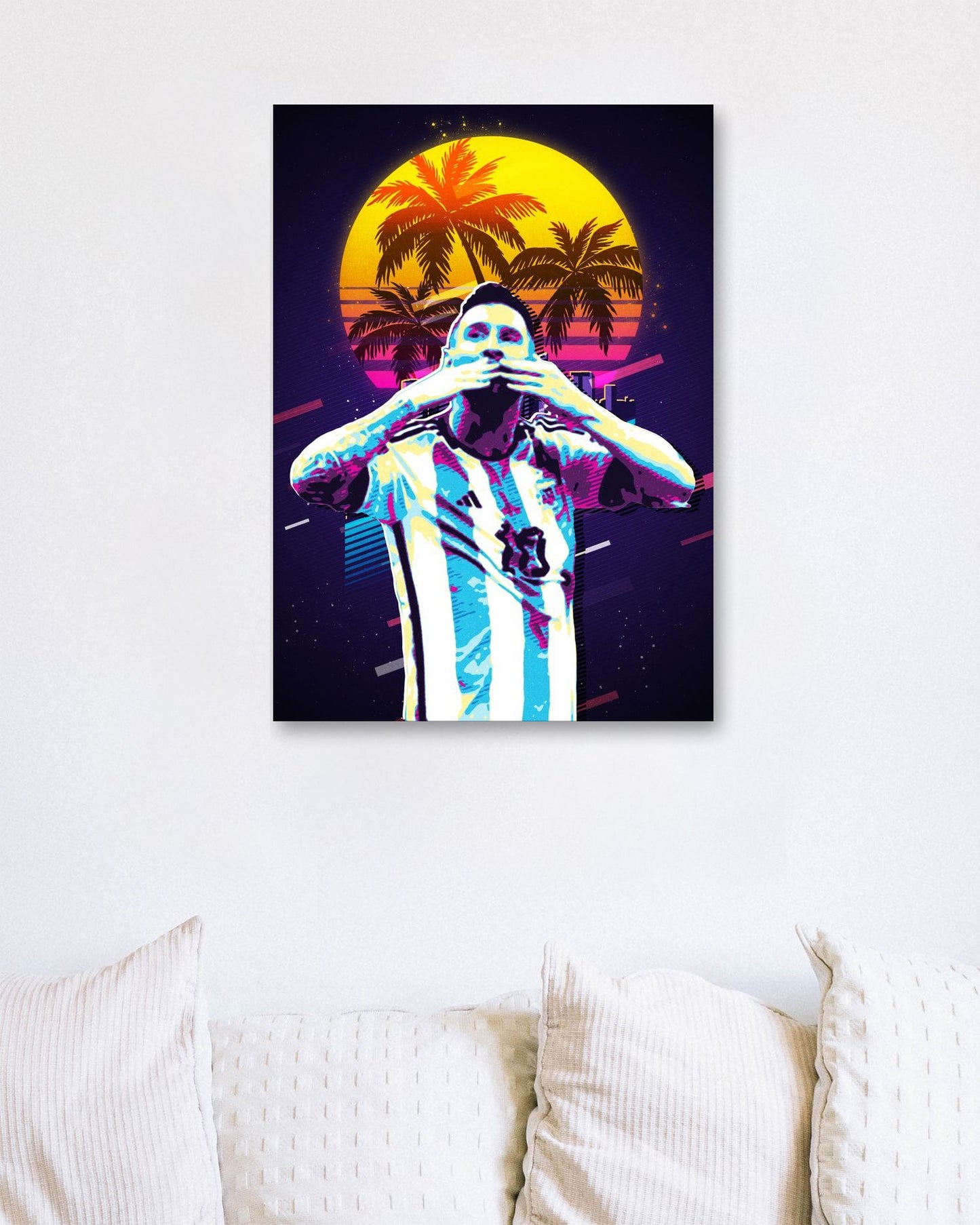 Lionel Messi Kiss Celebration Retro 80s - @ColorizeStudio