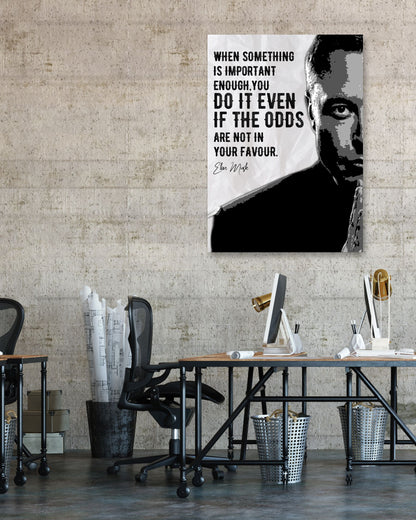 Elon Musk Quote - Do It Even If The Odds - @ColorizeStudio