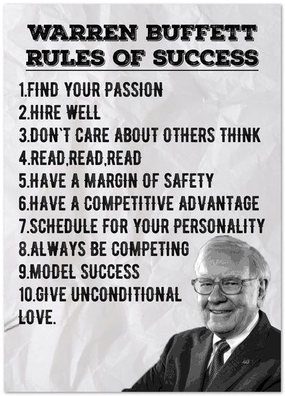 Rules of Success Warren Buffett - @ColorizeStudio