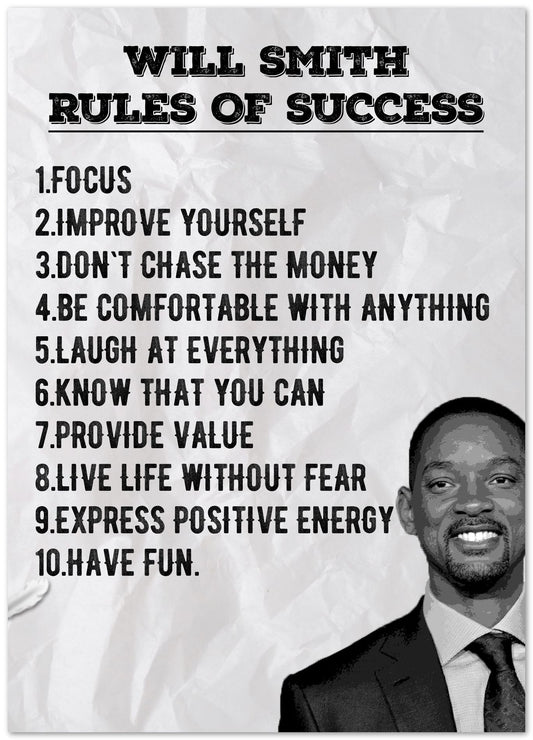 Rules of Success Will Smith - @ColorizeStudio