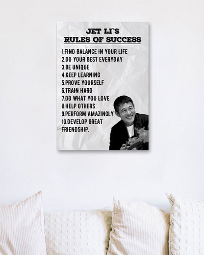 Rules of Success Jet Li Quote - @ColorizeStudio