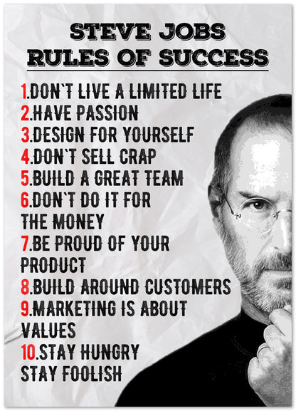 Rules of Success Steve Jobs Quote - @ColorizeStudio