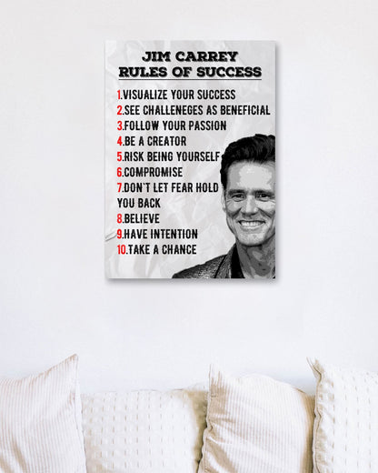 Rules of Success Jim Carrey Quote - @ColorizeStudio