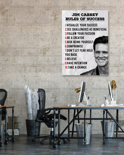 Rules of Success Jim Carrey Quote - @ColorizeStudio