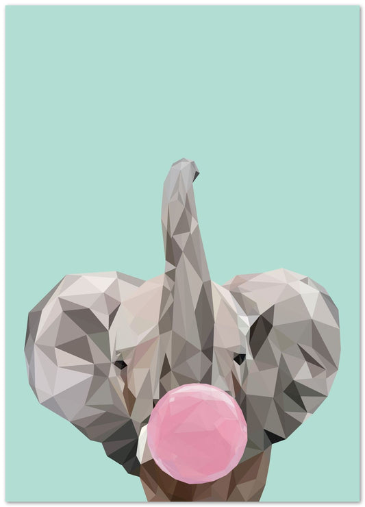 bubble gum animal cute elephant - @Artnesia