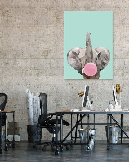 bubble gum animal cute elephant - @Artnesia