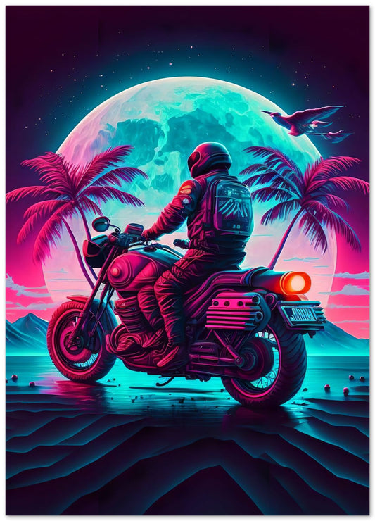 Motorcycle Retro Synthwave - @NotoCreative